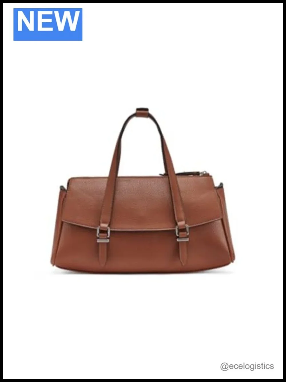 Vegan Leather Satchel Bag with Crossbody Strap and Multiple Pockets